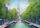 中島達幸「オランダアムステルダムの運河」